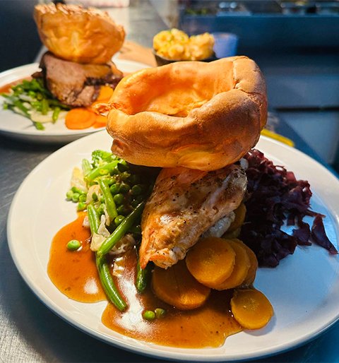 Sunday roast served at The Bells
